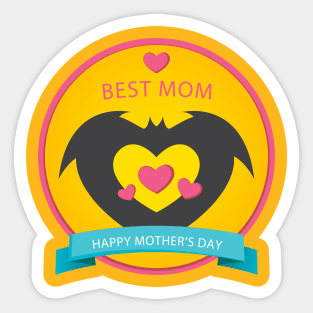 Bat Mom Best Mom Sticker